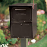 Oasis Post-Mount or Column-Mount Locking Mailbox in Black with Outgoing Mail Indicator - Super Arbor