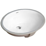 Boyel Living 13 in. x 11 in. Bathroom Ceramic Sink Oval Lavatory Undercounter in White,
