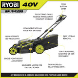 RYOBI 20 in. 40-Volt Brushless Lithium-Ion Cordless Self-Propelled Walk Behind Mower with (2) 6.0 Ah Batteries and Charger