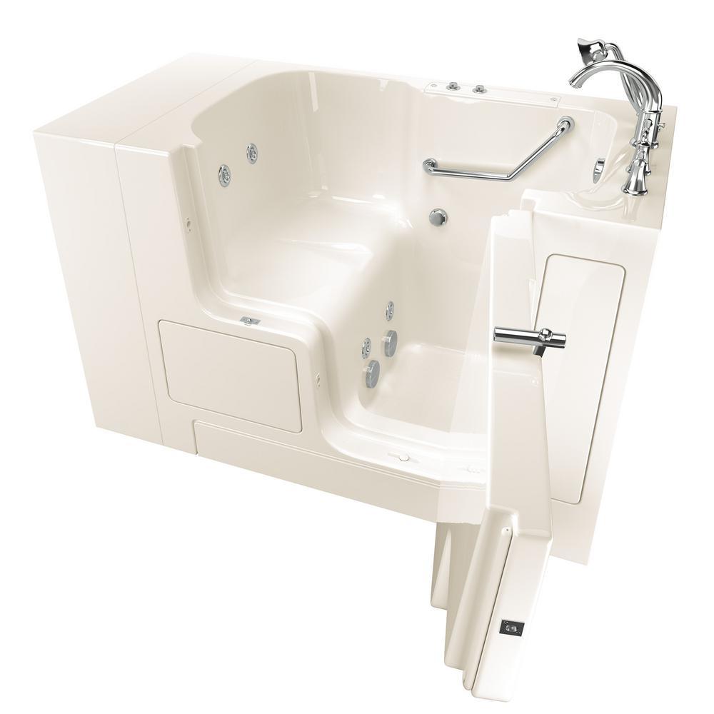 Gelcoat Value Series 52in. x 32in. Right Hand Touch Control Walk-In Whirlpool Bathtub with Outward Opening Door in White - Super Arbor