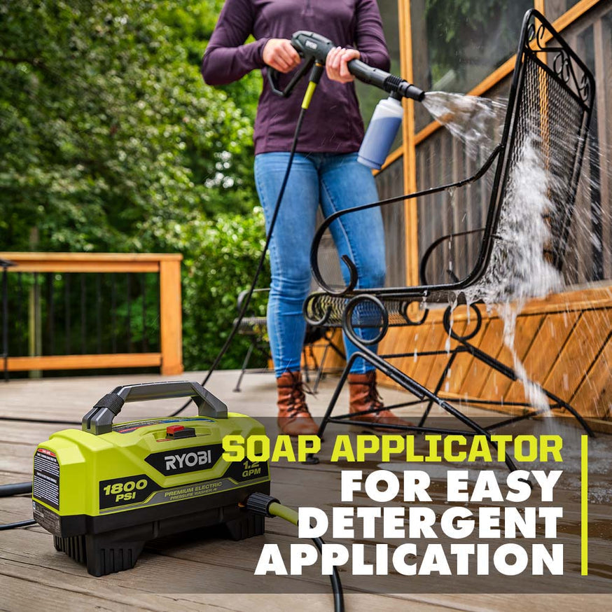 RYOBI 1,800 PSI 1.2 GPM Cold Water Electric Pressure Washer (RY141802)