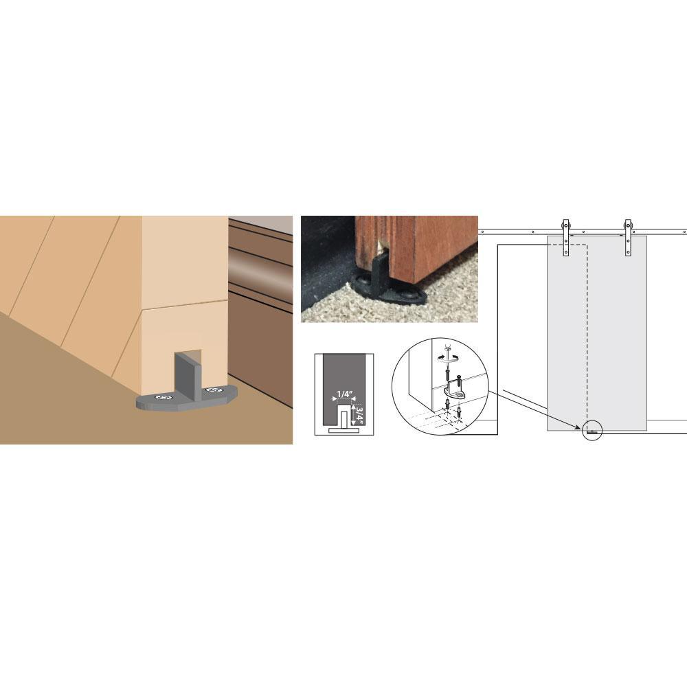 78 in. Soft Close Black Solid Steel Sliding Rolling Barn Door Hardware Kit for Single Wood Doors - Super Arbor