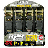 1 in. x 8 ft. Ratchet Strap (4-Pack) - Super Arbor