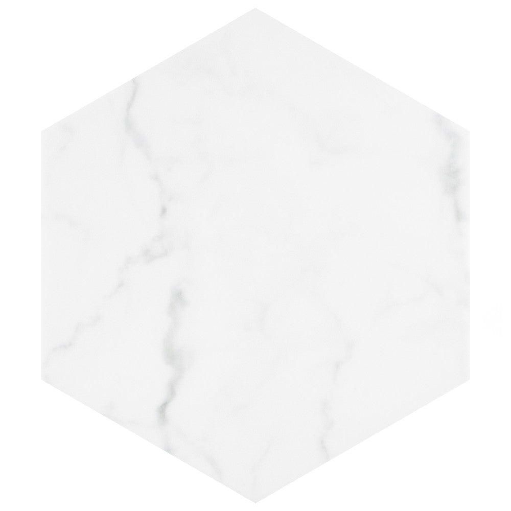 Classico Carrara Hexagon 7 in. x 8 in. Porcelain Floor and Wall Tile (7.5 sq. ft./Case)