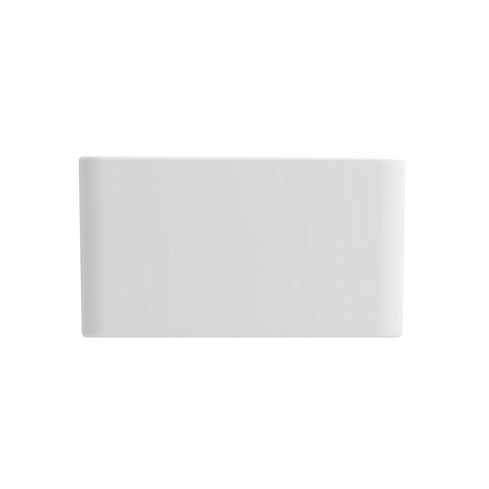 Farmhouse Apron-Front Fireclay 33 in. Double Bowl Kitchen Sink in White with Grid Set - Super Arbor