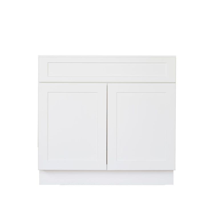 Bremen Shaker Ready to Assemble 24 x 34.5 x 24 in. Base Cabinet with 1-Drawer and 2-Door in White