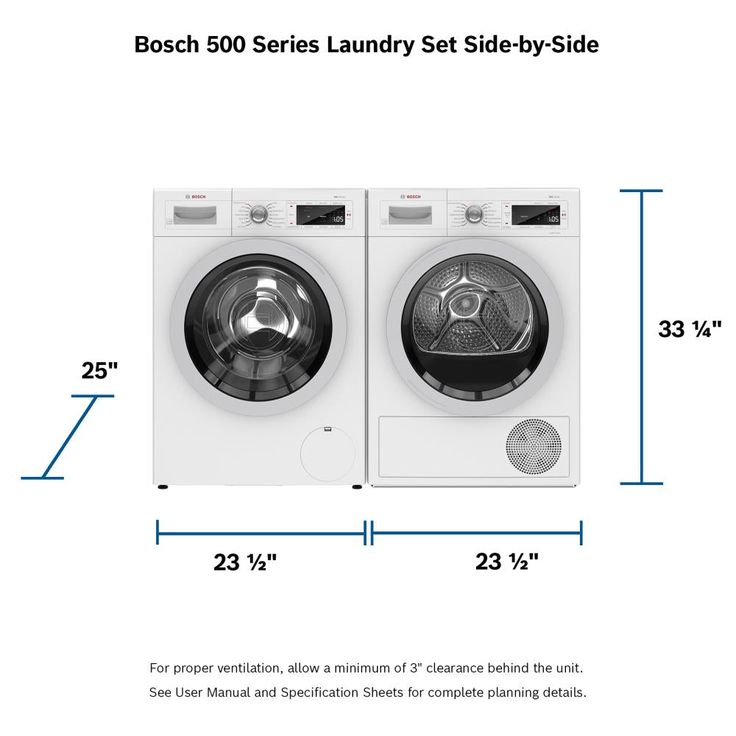 Bosch 500 4-cu ft Stackable Ventless Electric Dryer (White) ENERGY STAR