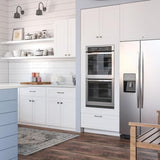 Cambridge Shaker Ready-to-Assemble 33x90x24.5 in. Double Oven Cabinet w/ 2 Soft Close Doors & 1 Soft Close Door in White