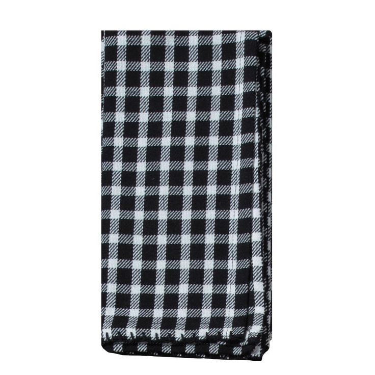 Farmhouse 20 in. x 20 in. Black and White Gingham Cotton Napkins (4-Pack)