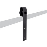 72 in. Black Classic Bent Strap Barn Style Sliding Door Track and Hardware Set - Super Arbor