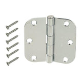 3-1/2 in. Chrome 5/8 in. Radius Security Door Hinges Value Pack (3-Pack)