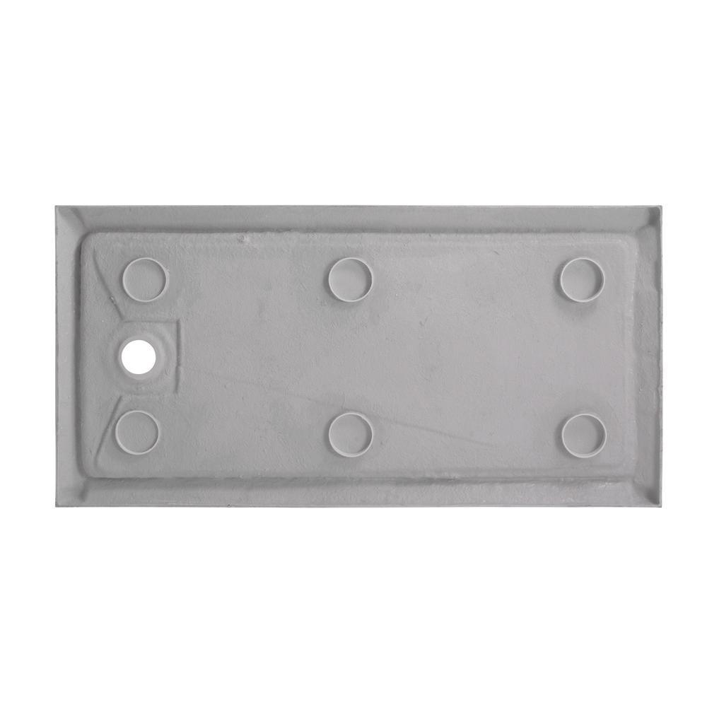 Lagoon 60 in. x 76 in. Left Drain Alcove Shower Kit in Ash Grey and Silver Hardware - Super Arbor