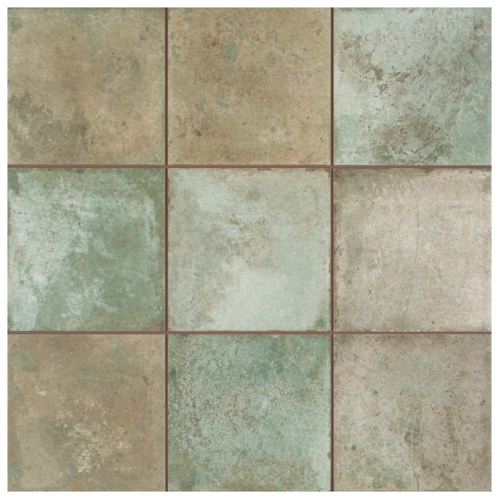 Merola Tile Kings Etna Sage 13-1/8 in. x 13-1/8 in. Ceramic Floor and Wall Tile
