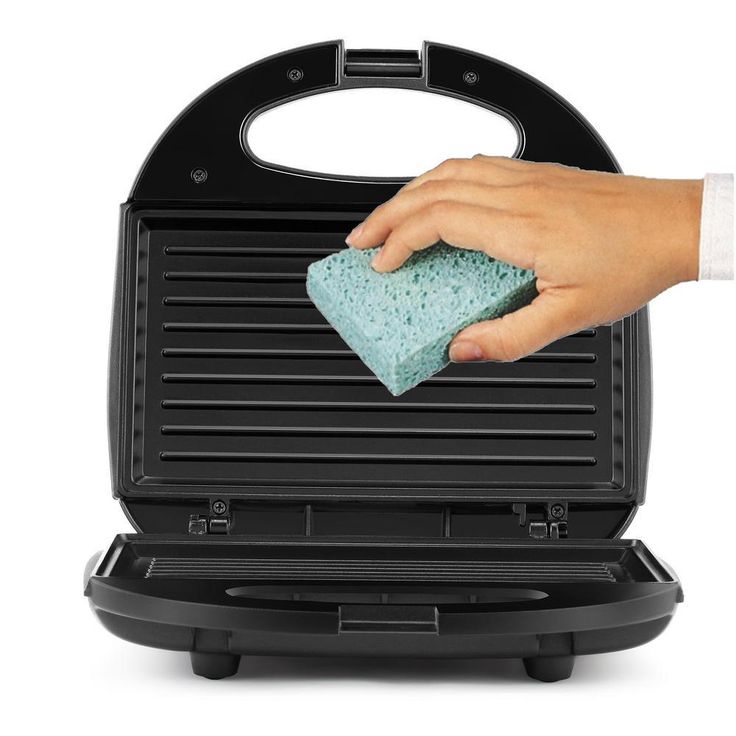 120 W 2-Slice Black Countertop Contact Grill and Sandwich Maker with Non-Stick Surface