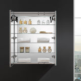 Spazio 30 in. W x 36 in. H Recessed or Surface Mount Medicine Cabinet with LED Lighting and Mirror Defogger - Super Arbor