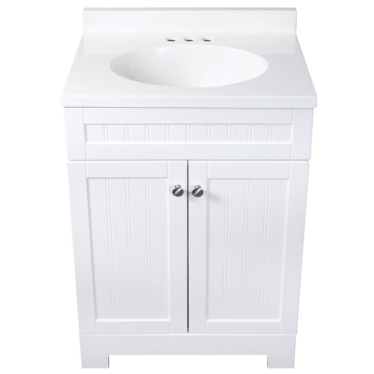Style Selections Ellenbee 24-in White Single Sink Bathroom Vanity with White Cultured Marble Top