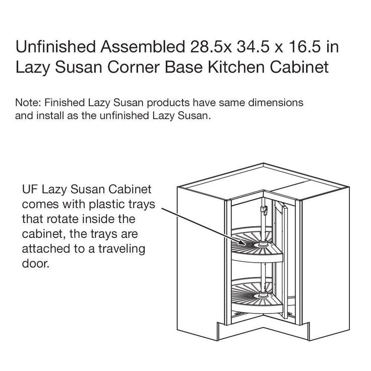 Hampton Assembled 28.5x34.5x16.5 in. Lazy Susan Corner Base Kitchen Cabinet in Unfinished Beech