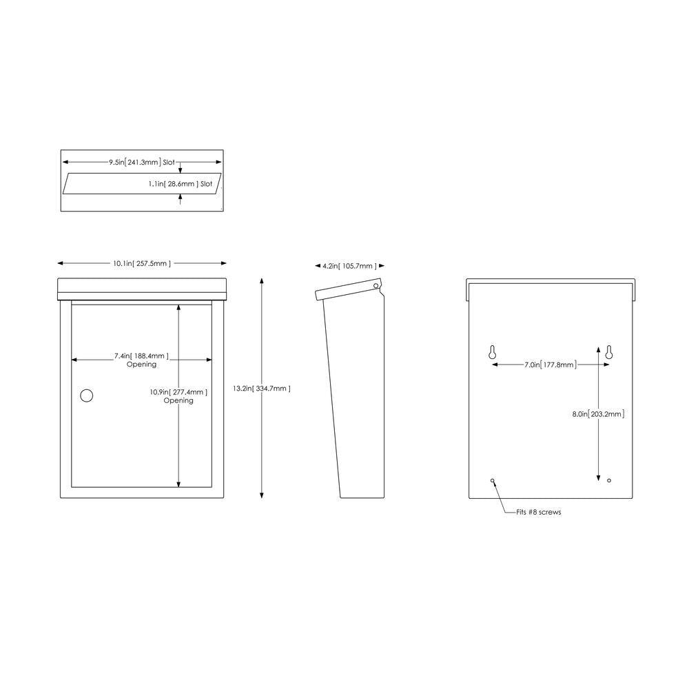 Chelsea Wall-Mount Locking Mailbox - Super Arbor