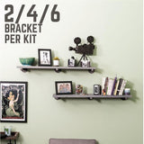 1/2 in. Black Pipe 8 in. L Wall Mounted Shelf Bracket Kit (6-Pack)