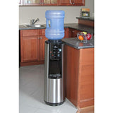 3-5 Gal. Hot/Room/Cold Temperature Top Load Water Cooler Dispenser with Kettle Feature in Stainless Steel/Black
