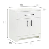 Style Selections Potter 30-in White Single Sink Bathroom Vanity with White Cultured Marble Top