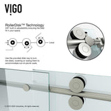 Elan 60 to 64 in. x 74 in. Frameless Sliding Shower Door in Stainless Steel with Clear Glass and Handle - Super Arbor