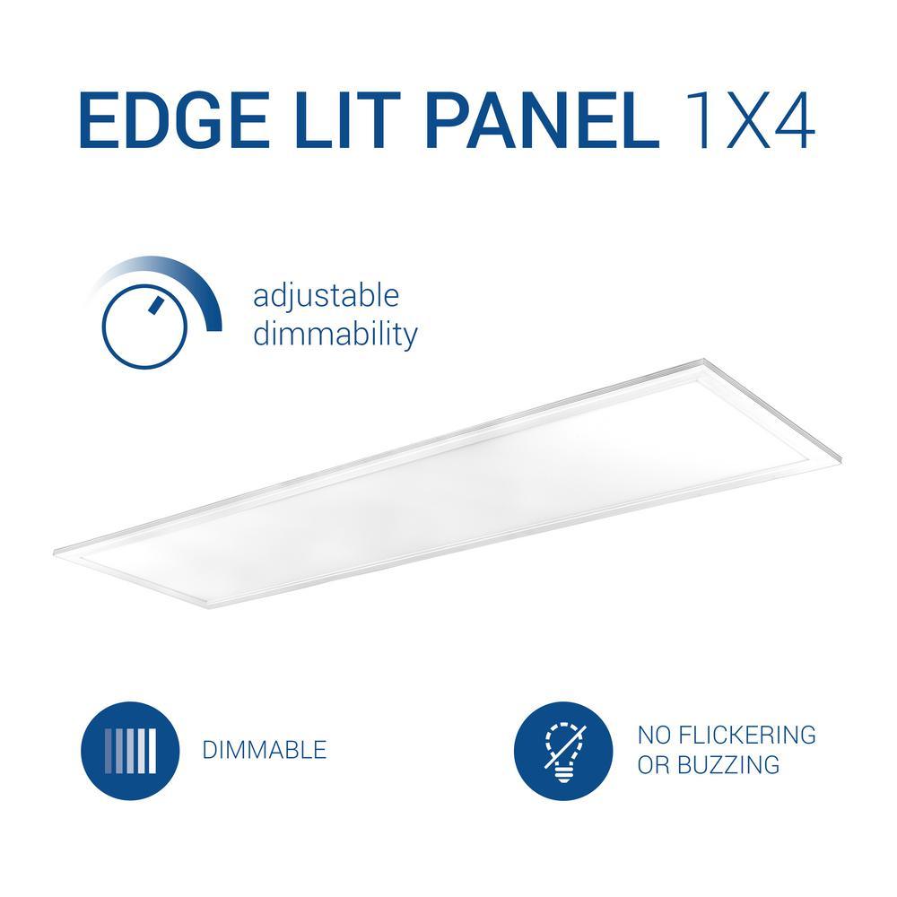1 ft. x 4 ft. White Integrated LED Dimmable Edge Lit Panel, 4000K (4-Pack)