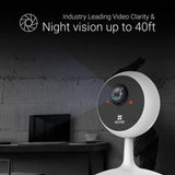 C1C 1080p Wireless Indoor WiFi Security Camera w/Motion Detection Zones Full Duplex 2-Way Audio 40ft. Super Night Vision - Super Arbor