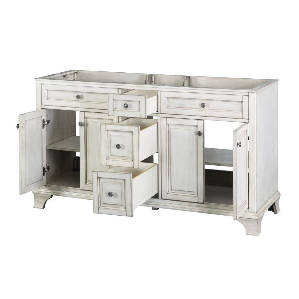 Corsicana 60 in. W x 21.5 in. D Vanity Cabinet Only in Antique White - Super Arbor
