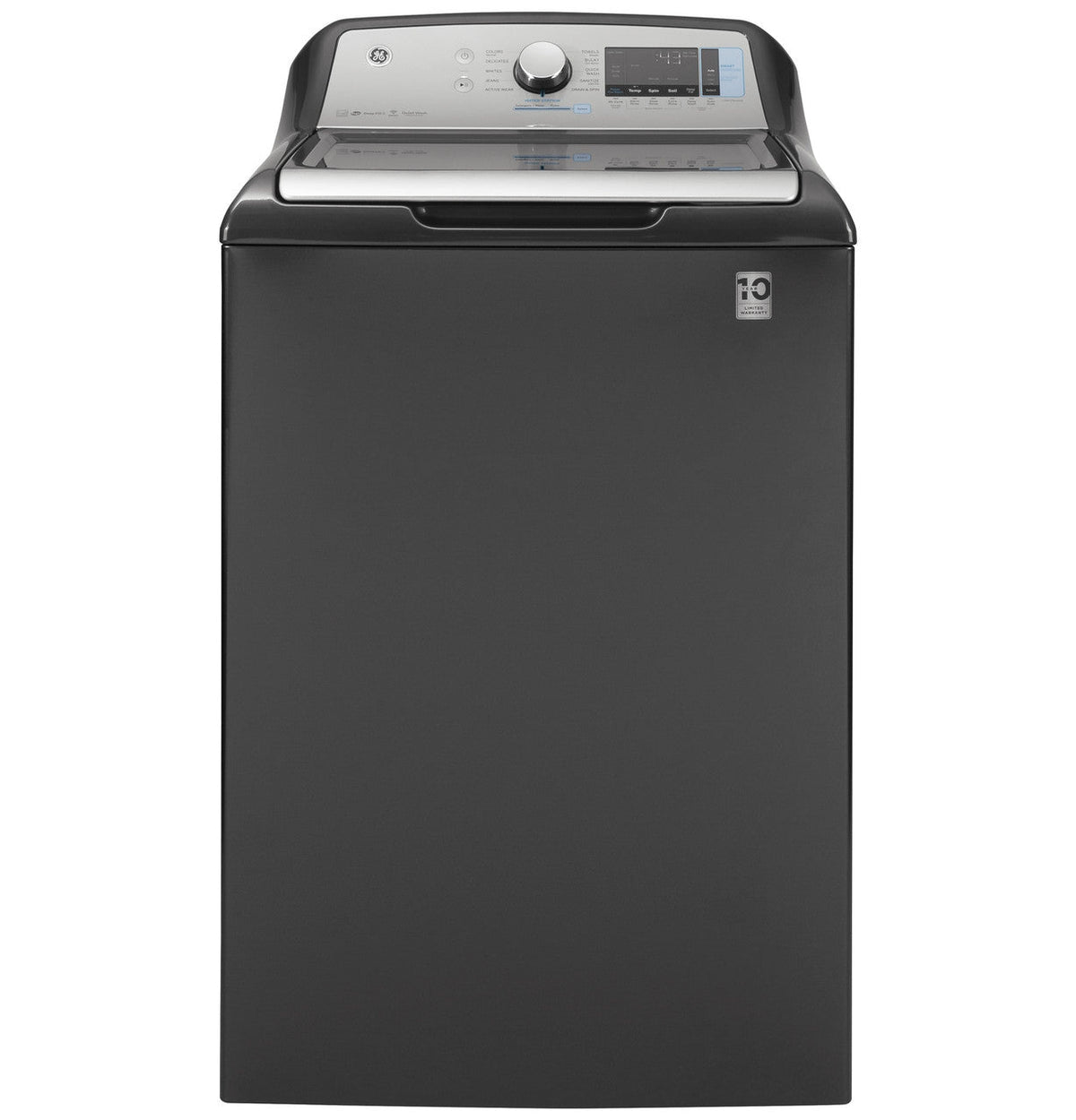 GE 5.2 cu. ft. High-Efficiency Diamond Gray Top Load Washing Machine with Smart Dispense and Sanitize with Oxi, ENERGY STAR