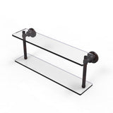 Washing Square Collection 22 in. 2-Tiered Glass Shelf in Matte Black - Super Arbor