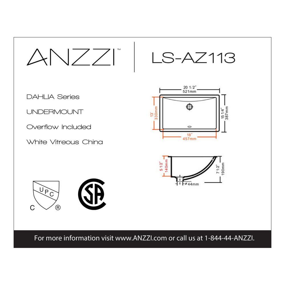 Dahlia Series 7.5 in. Ceramic Undermount Sink Basin in White - Super Arbor