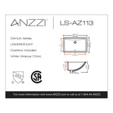 Dahlia Series 7.5 in. Ceramic Undermount Sink Basin in White - Super Arbor