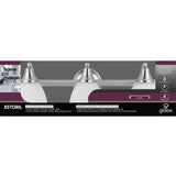 Estorial 3-Light Brushed Nickel Vanity Light with Frosted Glass Shades and Bath Set (4-Piece)