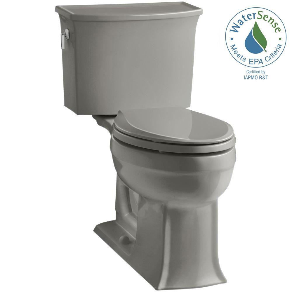 Archer Comfort Height 2-piece 1.28 GPF Single Flush Elongated Toilet with AquaPiston Flushing Technology in Cashmere - Super Arbor