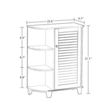 Ellsworth 23-5/8 in. W x 31-1/10 in. H Bathroom Linen Storage Floor Cabinet with Side Shelves in White - Super Arbor