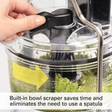 Stack & Snap 8-Cup 3-Speed Silver Food Processor with Built-in Bowl Scraper
