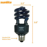 20-Watt CFL Spiral Black Bulb (BLB) UV Blacklight Party Light Bulbs (6-Pack) - Super Arbor