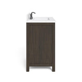 Leary 30 in. W x 34.5 in. H Bath Vanity in Dark Brown with Engineered Stone Vanity Top in White with White Basin - Super Arbor