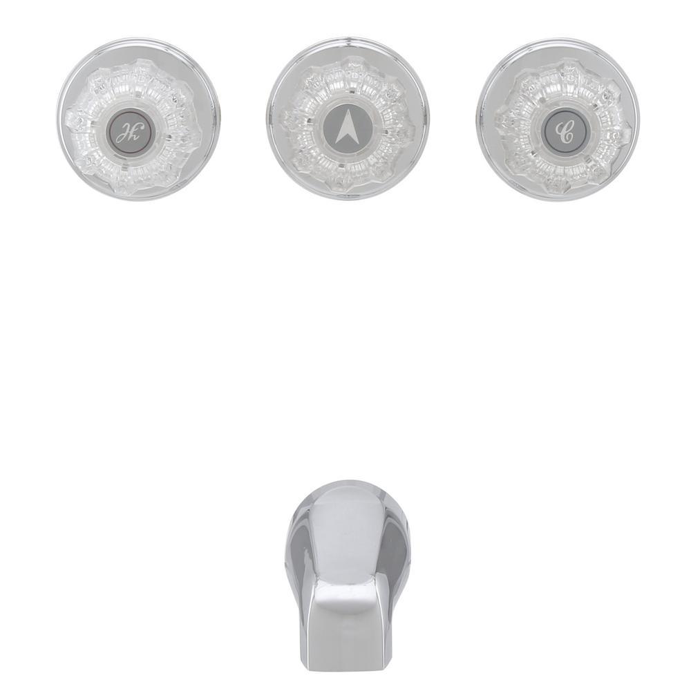 3-Handle 1-Spray Tub and Shower Faucet in Chrome (Valve Included) - Super Arbor