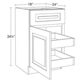 Home Decorators Collection Grayson 18 in. W x 24 in. D x 34.5 in. H Assembled Plywood Base Kitchen Cabinet in Deep Onyx with 2ROT Soft Close LH
