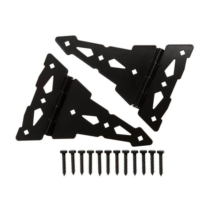 Everbilt 8 in. Black Decorative Gate Tee Hinge (2-Pack)