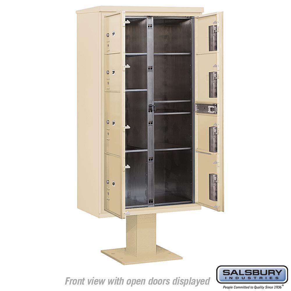 3400 Horizontal Series 8-Parcel Locker Pedestal Mount Mailbox - Super Arbor