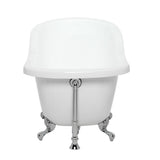 Chelsea 60 in. Acrylic Slipper Clawfoot Bathtub Package in White with Old Bronze Imperial Feet and Deck Mount Faucet - Super Arbor