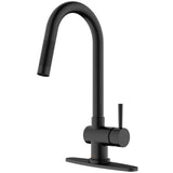 Gramercy Single-Handle Pull-Down Sprayer Kitchen Faucet with Deck Plate in Matte Gold - Super Arbor