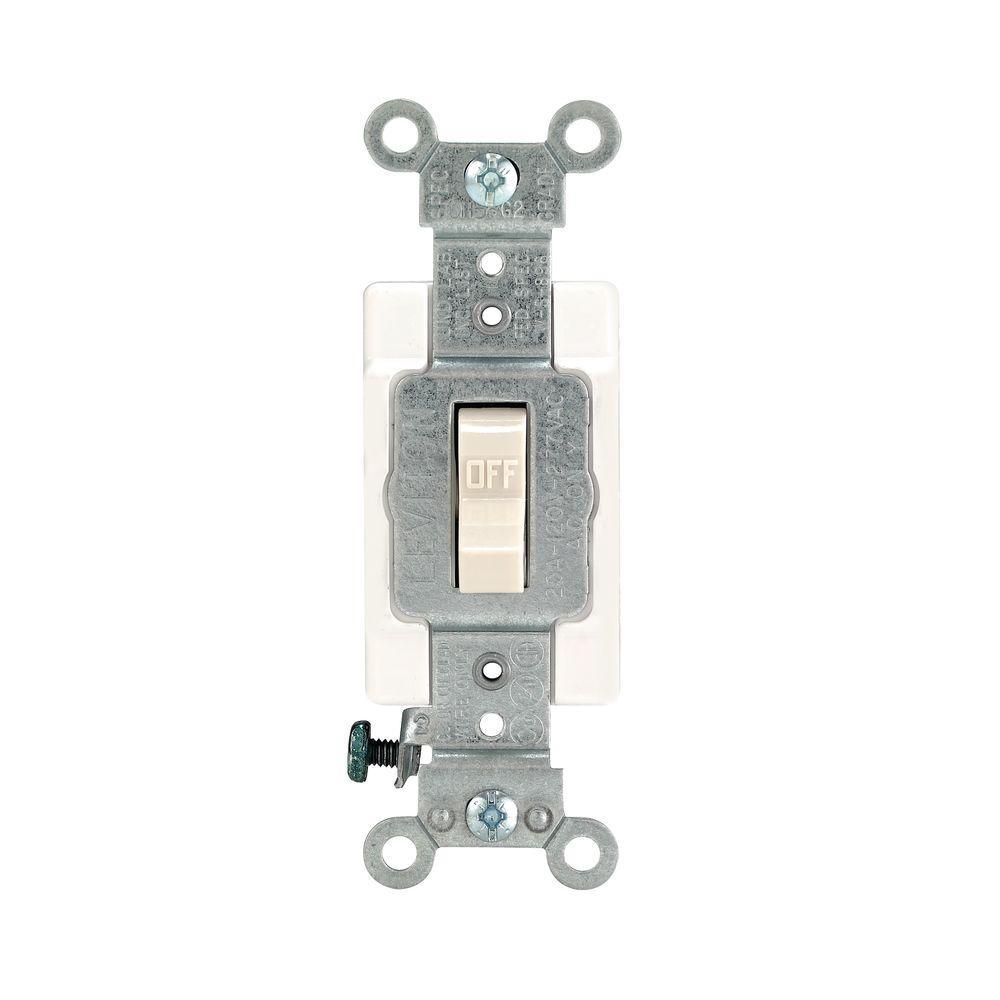 20 Amp Single-Pole AC Quiet Toggle Switch, White - Super Arbor