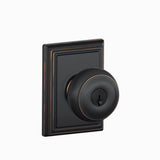 Georgian Satin Nickel Keyed Entry Door Knob with Addison Trim - Super Arbor