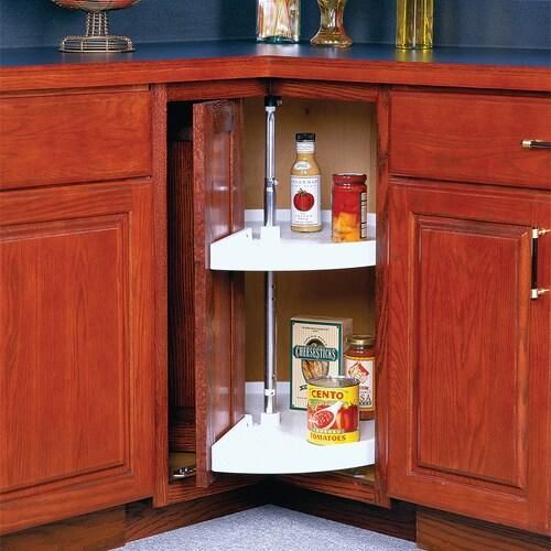 Knape & Vogt 2-Tier Plastic Pie-Cut Cabinet Lazy Susan