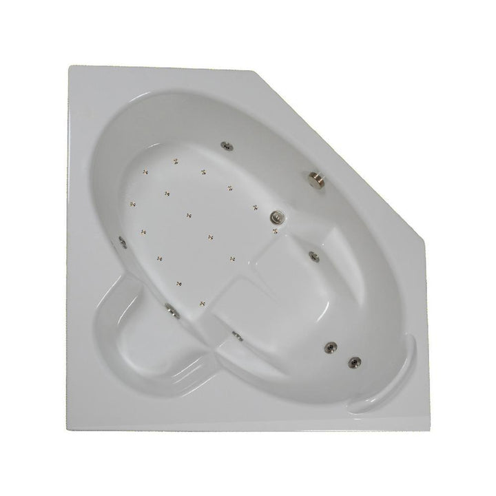 60 in. Corner Drop-in Air and Whirlpool Bath Bathtub in White - Super Arbor