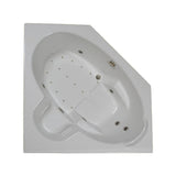 60 in. Corner Drop-in Air and Whirlpool Bath Bathtub in White - Super Arbor